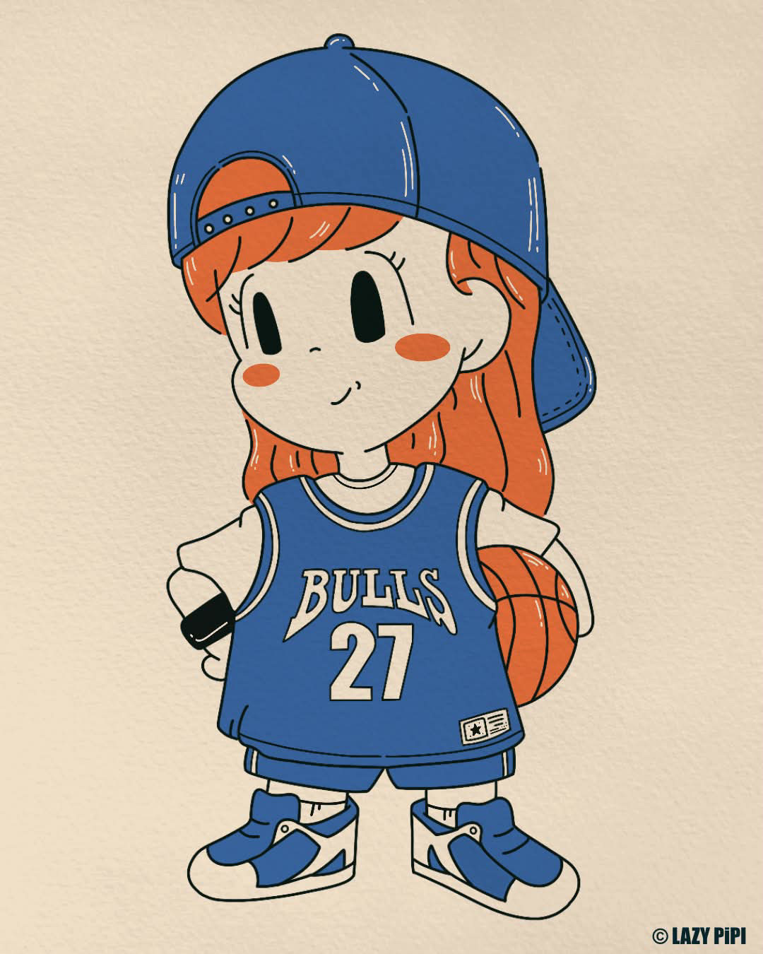 PANDA24 作品 — BULLS 27 のジャージを着た女の子キャラクター