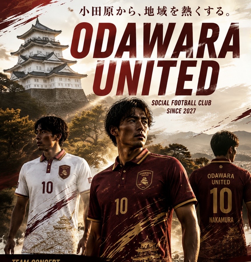 ODAWARA UNITED ブランドコンセプト — 小田原城・富士山・相模湾をモチーフにしたエンブレムとユニフォーム